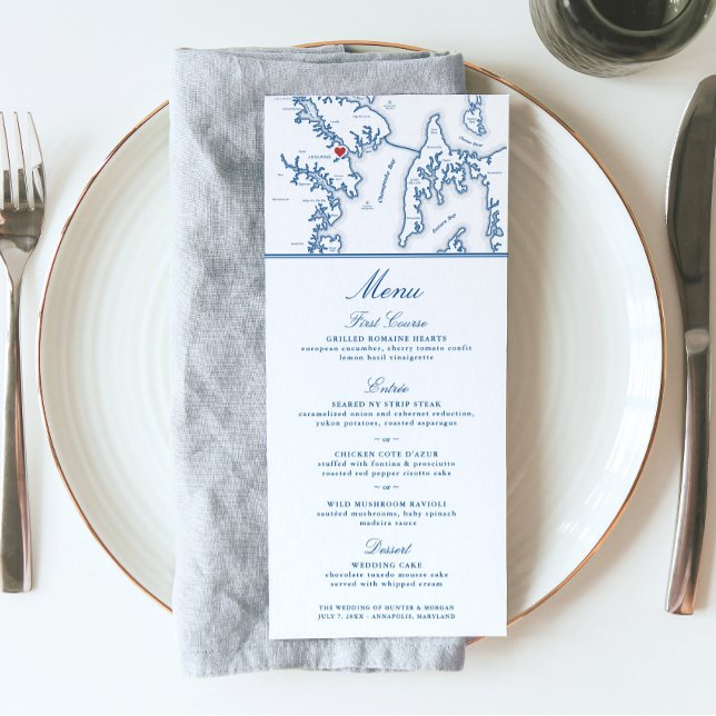 Annapolis Maryland Map Elegant Wedding Menu (These Annapolis map wedding menus are perfect for your destination wedding to maryland)