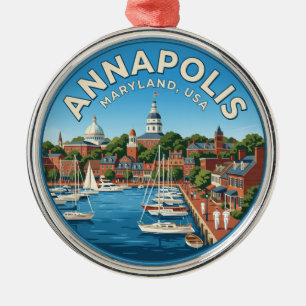 Annapolis Maryland Metal Tree Decoration
