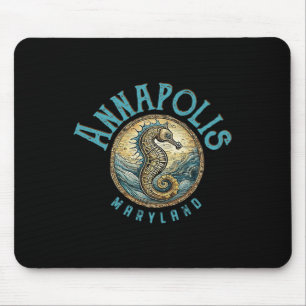 Annapolis Maryland Nautical Seahorse Design Mouse Pad