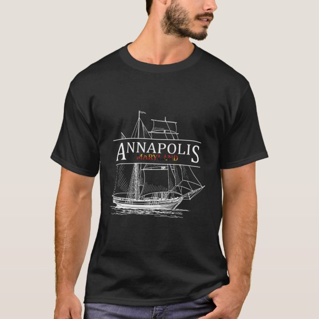 Annapolis Maryland Sailing Capital Of The World T-Shirt (Front)