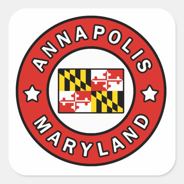Annapolis Maryland Square Sticker (Front)