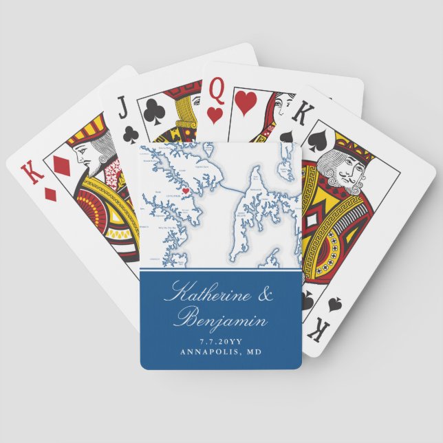 Annapolis MD Destination Wedding Favour Playing Cards (Back)
