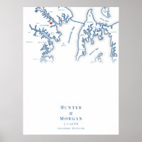 Annapolis MD Map Wedding Elegant Guest Book Poster
