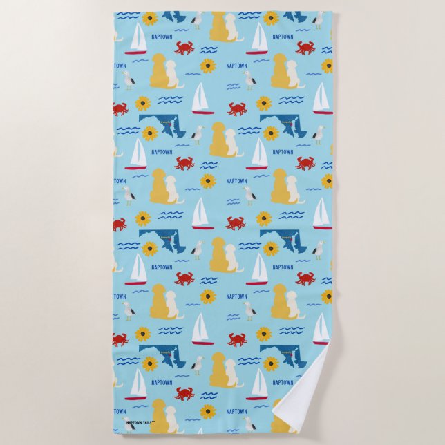 Annapolis (Naptown) Pups Summertime Beach Towel (Front)