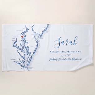 Annapolis Personalised Bachelorette Weekend Beach Towel
