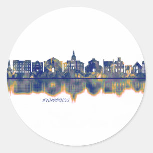 Annapolis Skyline Classic Round Sticker