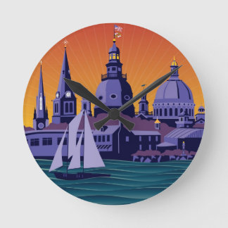 Annapolis Steeples and Cupolas: Sunset Round Clock