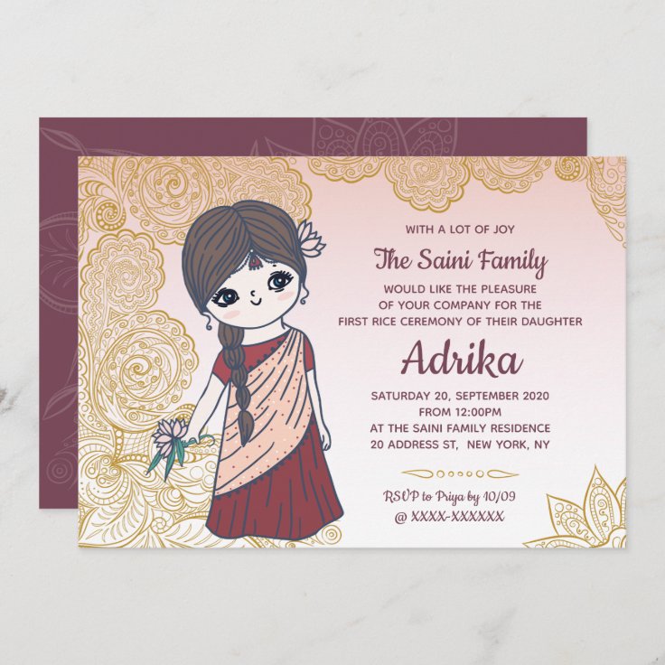 Annaprashan First Rice Ceremony Invitation 