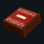 Annaprashan Name Gift Box<br><div class="desc">This elegant red and gold personalised gift box is the perfect keepsake for your baby's Annaprashan ceremony. Featuring a traditional Indian vine pattern with the baby’s name framed in gold,  it’s ideal for storing jewellery,  mementos,  or ritual items. A meaningful and luxurious gift for a rice feeding celebration.</div>