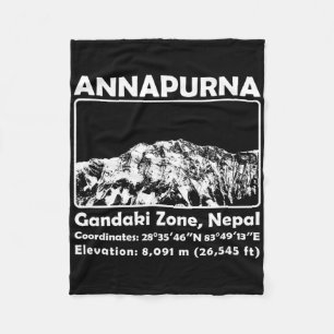 Annapurna Mif Nepal Mountain Climbing Trekking Fleece Blanket