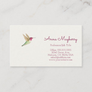 Anna's Hummingbird Business Card