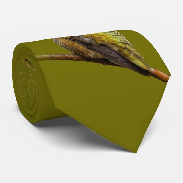 Anna's Hummingbird on the Scarlet Trumpetvine Tie (Rolled)