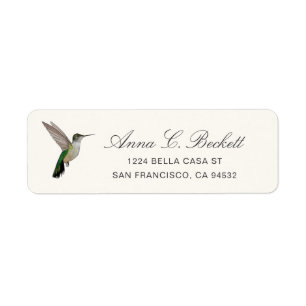 Anna's Hummingbird Return Address Label