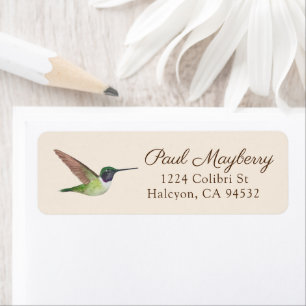 Anna's Hummingbird Return Address Label