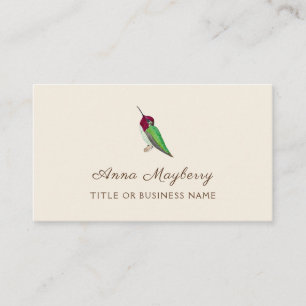 Anna's Hummingbird Square Business Card