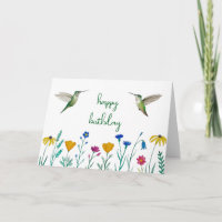 Anna's Hummingbirds and Wildflowers Birthday