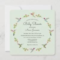 Anna's Hummingbirds Baby Shower Invitation