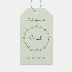 Anna's Hummingbirds Baptism Gift Tags