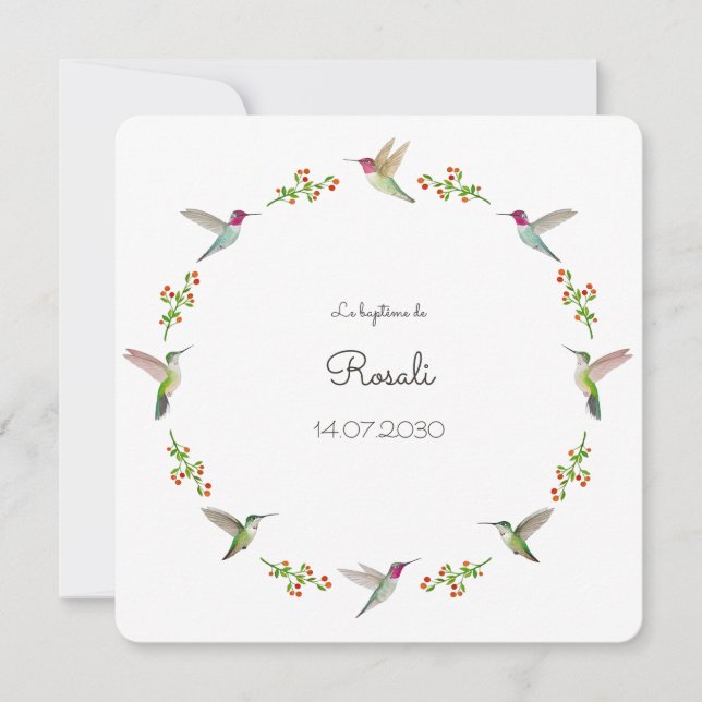 Anna's Hummingbirds Baptism with photo (Front)