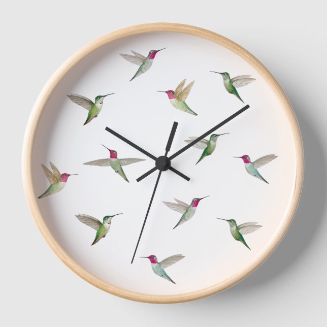 Anna's Hummingbirds Clock (Front)