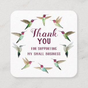 Anna's Hummingbirds Thank You Business Cards