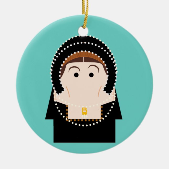 Anne Boleyn Ceramic Tree Decoration (Front)