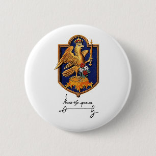 Anne Boleyn Signature & Coat of Arms 6 Cm Round Badge