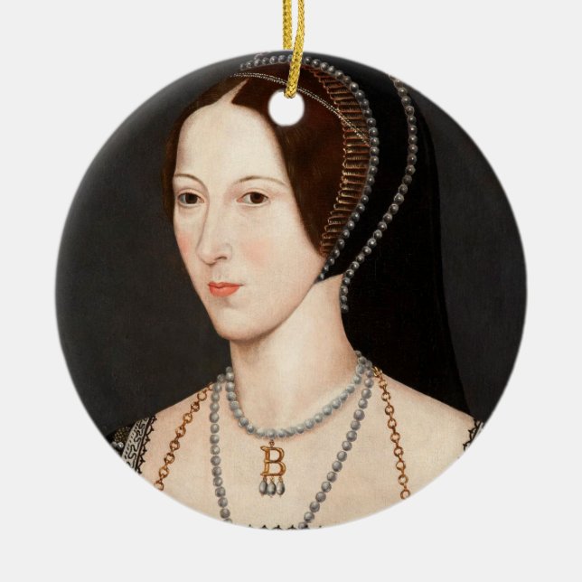 Anne Boleyn Tudor Queen Hever Castle   Ceramic Tree Decoration (Front)