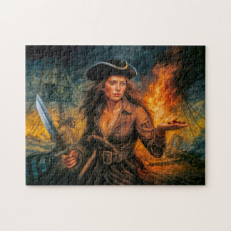 Anne Bonny Legendary Pirate Portrait Jigsaw Puzzle