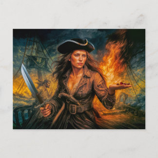 Anne Bonny Legendary Pirate Portrait Postcard