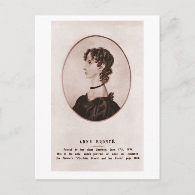 Anne Brontë portrait sepia Postcard (Front)
