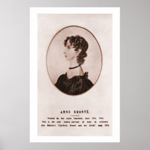 Anne Brontë portrait (sepia) Poster