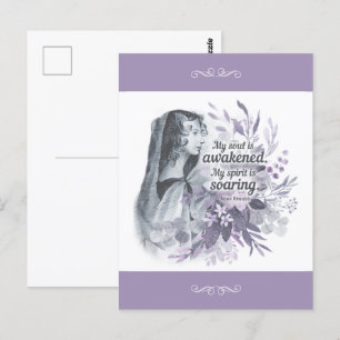 Anne Bronte Quote My Soul Is Awakened Floral Postcard