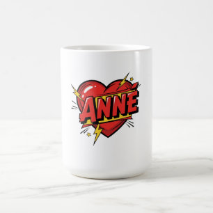 Anne Comic Pop Art Heart Name Coffee Mug