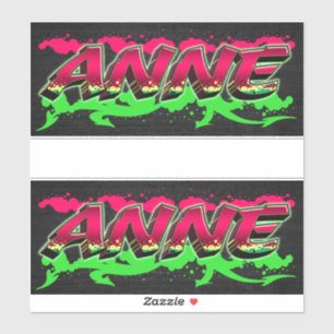 Anne First Name Graffiti Sticker