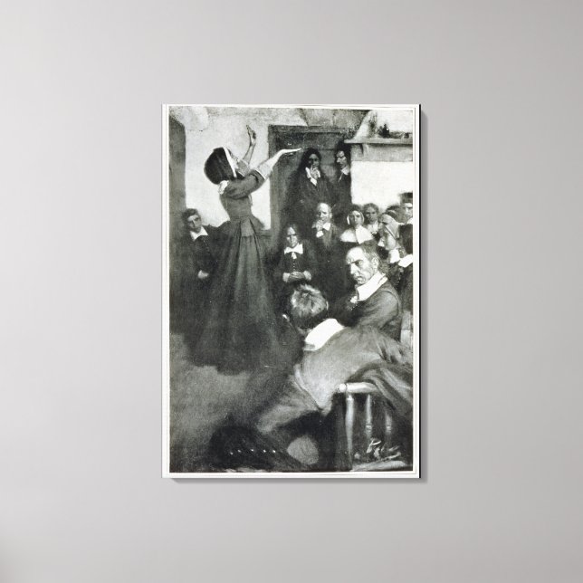 Anne Hutchinson Preaching in her House in Boston Canvas Print (Front)