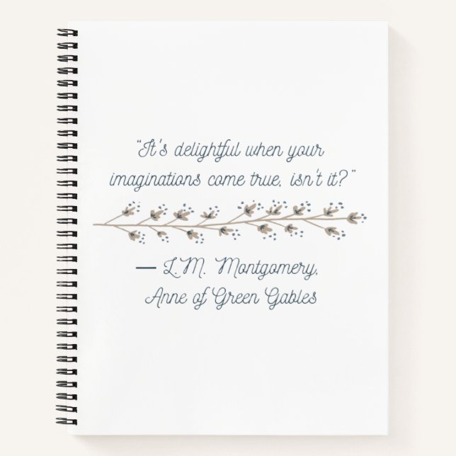 Anne of Green Gables Inspired  Notebook (Front)