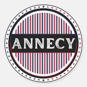 Annecy City Pride Emblem – French Identity Classic Round Sticker