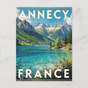 Annecy France Crystal Lake Alpine travel View Postcard