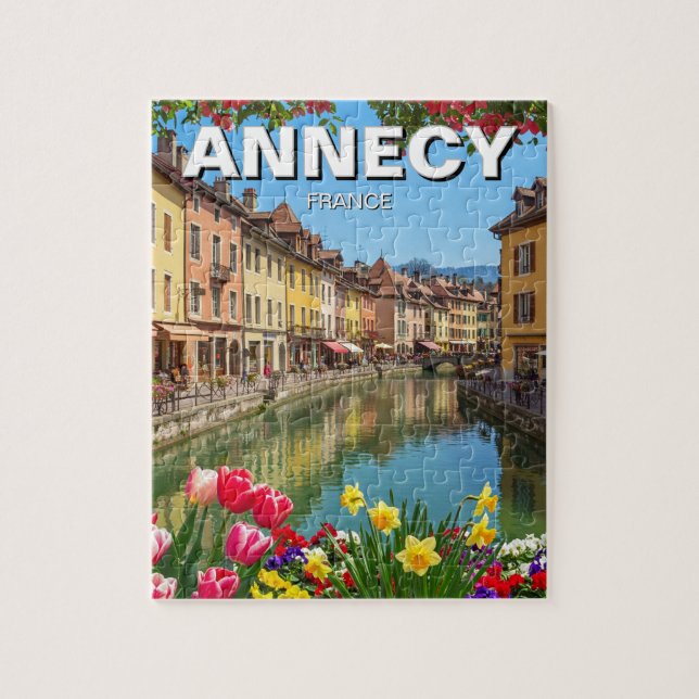 Annecy France Flowers Travel Jigsaw Puzzle (Vertical)