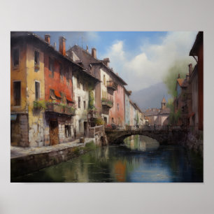 Annecy France Landscape Art Print Poster