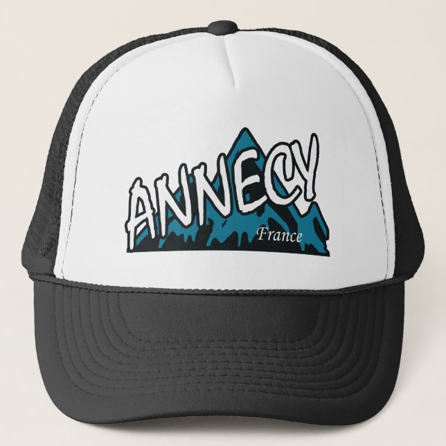 Annecy France Mountains Trucker Hat (Front)