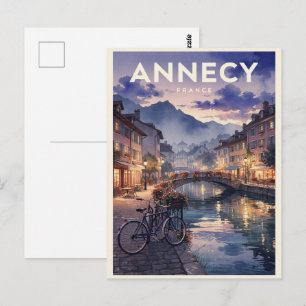 Annecy France Vintage Travel Postcard