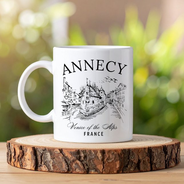 Annecy Travel Aesthetic – Vintage Canal Scene Coffee Mug (Creator Uploaded)