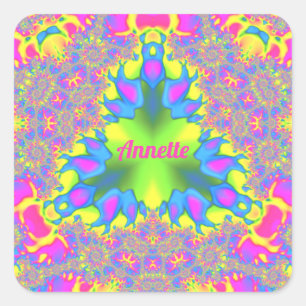 ANNETTE ~ Shades Yellow, Green, Pink, Blue ~  Square Sticker