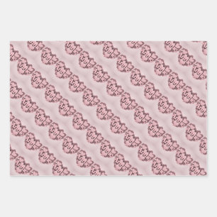 Annie 3D Pink Hearts Wrapping Paper Set