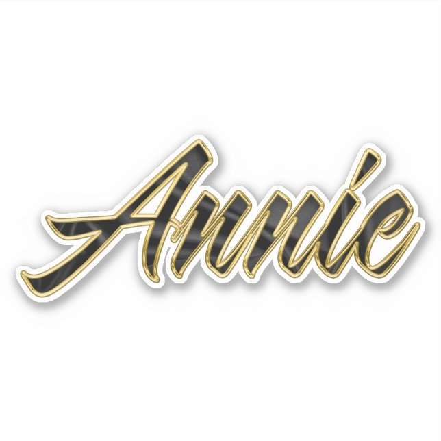 Annie black gold lettering decal sticker (Front)
