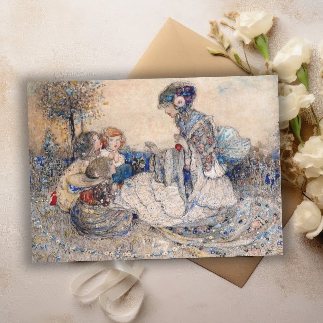 Annie French A Fairytale Mother Tells a Story Note Card (Creator Uploaded)