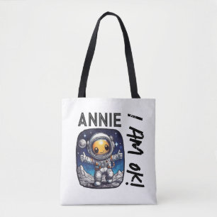 Annie I Am OK! Song Lyrics Twist With Astronaut Tote Bag