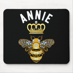Annie Name Annie Birthday Gifts Queen Crown Bee Mouse Pad